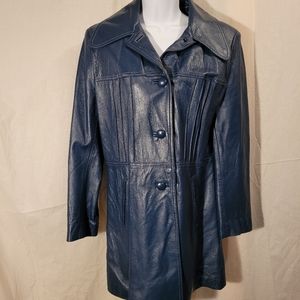 Surrey Classics of Canada Long Blue Leather Coat